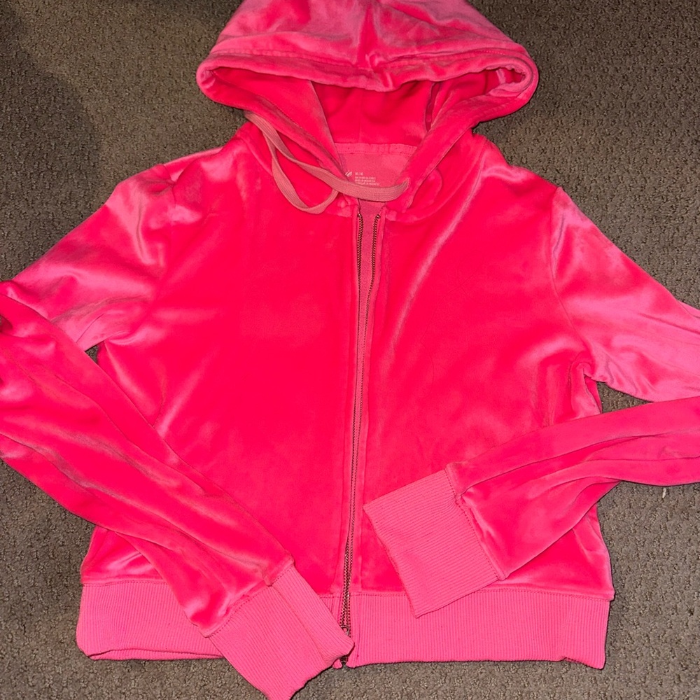 Aerie velvet hot pink zip up
